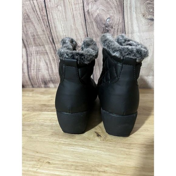 Weatherproof Womens Boots, Style Grace, Sz 8.5, Black w/Fur Trim - Picture 7 of 11